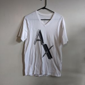 Armani Exchange White T Shirt Size S Unisex Black Logo